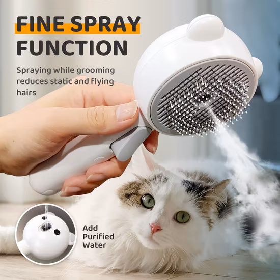 Pet Grooming Brush Dog Cat Shedding Brush COM, Self Cleaning Slicker Brushes Deshedding Tool for Dogs and Cats Wbb10345
