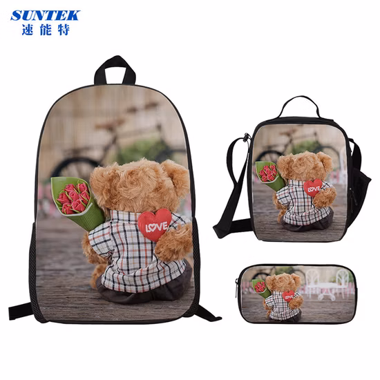 Backpack Portable Zippered Lunch Box with Handle Pencil Bag